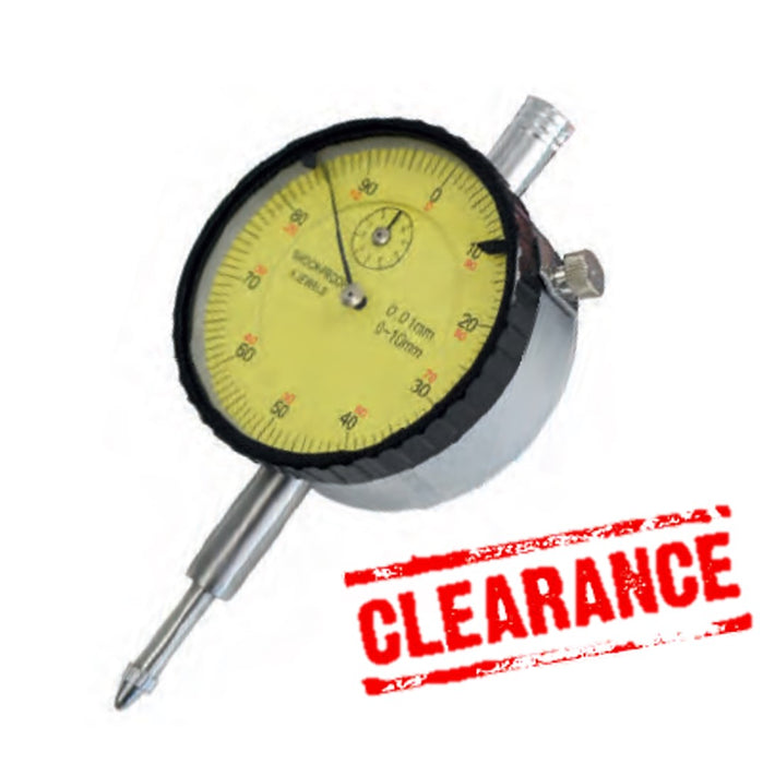 Dial indicator DIN 878, range 10 mm, special shock proof, reading 0.01 mm (MIB Germany)
