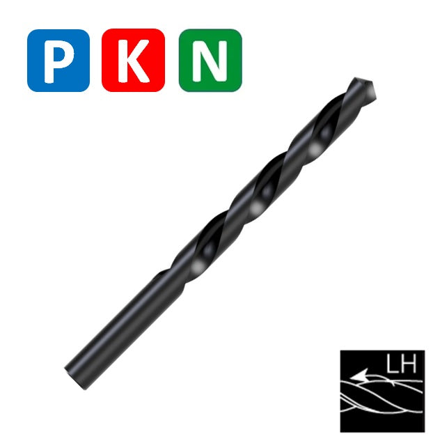 HSS Drill, Left Hand, Tip of 118º, Helix at 30º, DIN338N (2.0mm - 12.0mm)