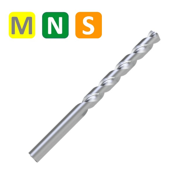 HSSCo Drill , Tip of 135º, Helix at 40º, Short series, DIN 338W (1.0mm - 13.0mm)