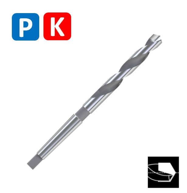 HSS Drill, Carbide Tip, Taper Shank, Tip of 118º, Helix at 25º, DIN345N (10.0mm - 30.0mm)