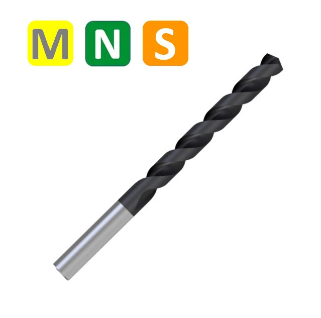 HSSCo Drill , Tip of 135º, Helix at 40º, Short series, DIN 338W TIALN (1.0mm - 13.0mm)