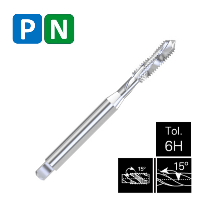 HSSE Cobalt Threading Tap, Tolerance Tolerance 6H, Reinforced shank, DIN371C (M3 - M10)
