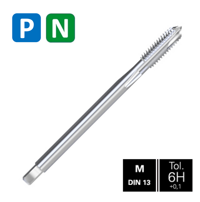 HSSE Cobalt Threading Tap, Tolerance 6H+0.1 , Thin shank, DIN 376B (M8 - M16)