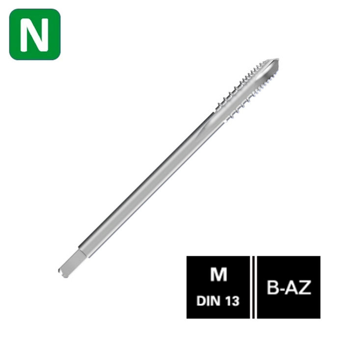 HSSE Cobalt Threading Tap, Tolerance 6H , Thin shank, DIN376B (M12 - M16)