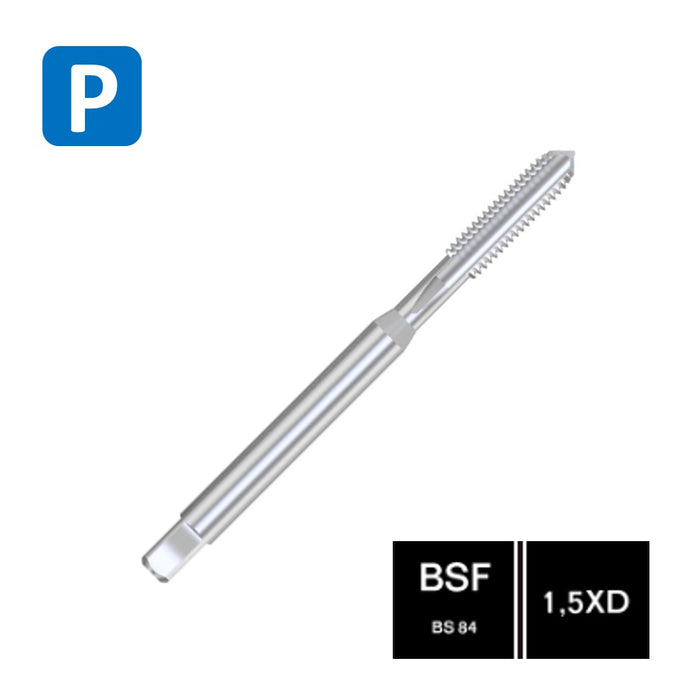 HSSE Cobalt Threading Tap, Reinforced shank, DIN 371-C ( BSF 1/4-26 - BSF 5/16-22 )