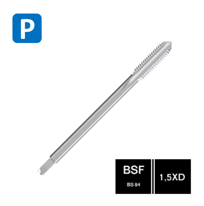 HSSE Cobalt Threading Tap, Thin shank, DIN 374-C ( BSF1/2-16 - BSF 1''-10 )