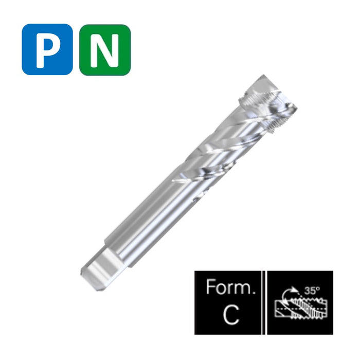 HSSE Cobalt, Threading Tap, Thin shank, DIN 5156-C ( BSP 1/2-14 - BSP 1. 3/8-11 )
