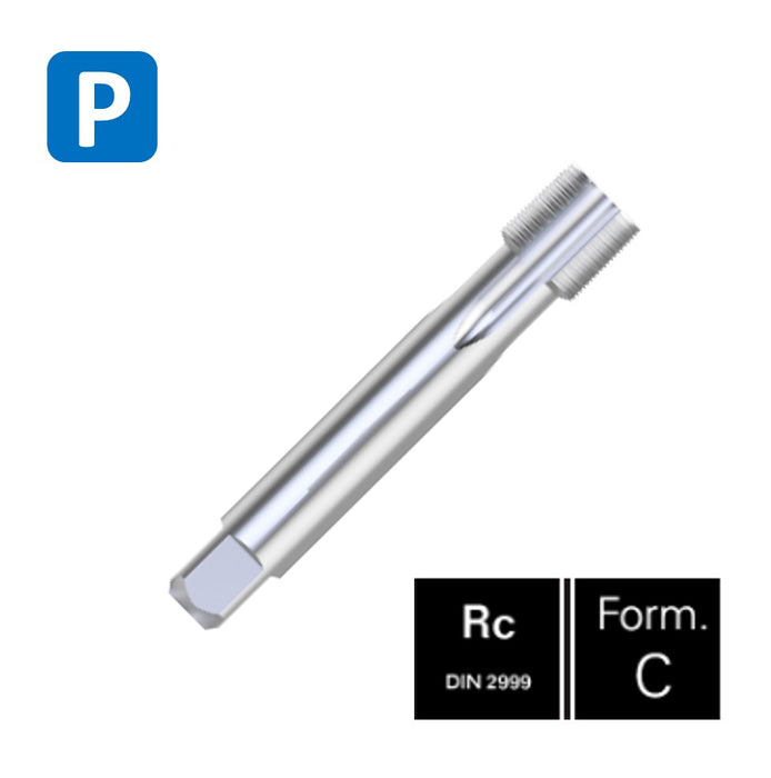 HSSE Cobalt, Threading Tap, Thin shank, DIN 374-C ( BSPT 1/2-14 - BSPT 1-11 )