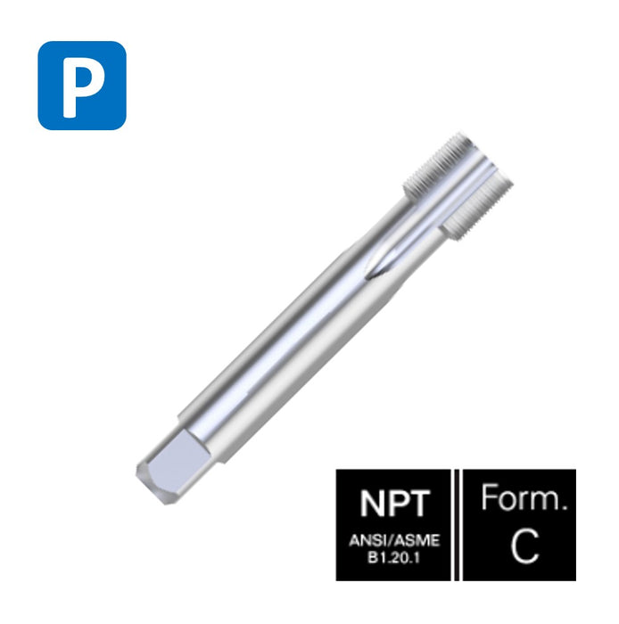 HSSE Cobalt, Threading Tap, Thin shank, DIN 374-C ( NPT 1/2-14 - NPT 2-11.5 )