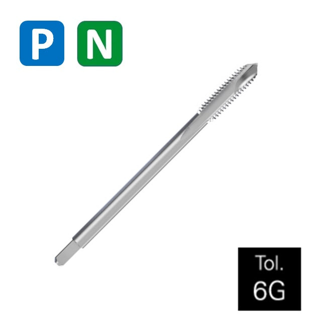 HSSE Cobalt Threading Tap, Tolerance 6G, Thin shank, DIN 376B (M8 - M20)