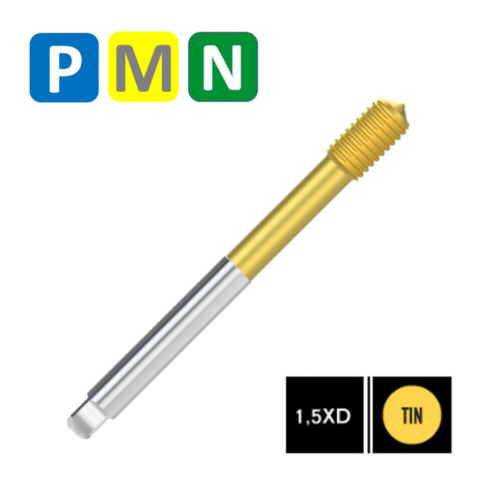 HSSE PM Powder Metal Steel Threading Tap, Thin shank, DIN 376-C, 6HX ( M12x1.75 - M16x2.00 )