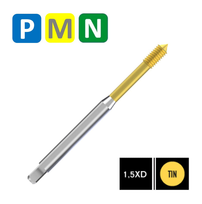 HSSE PM Powder Metal Steel Threading Tap, Reinforced shank, DIN 371-C, 6HX ( M3x0.50 - M10x1.50 )