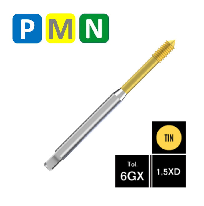 HSSE PM Powder Metal Steel Threading Tap, Reinforced shank, DIN 371-C, 6GX ( M3x0.50 - M10x1.50 )