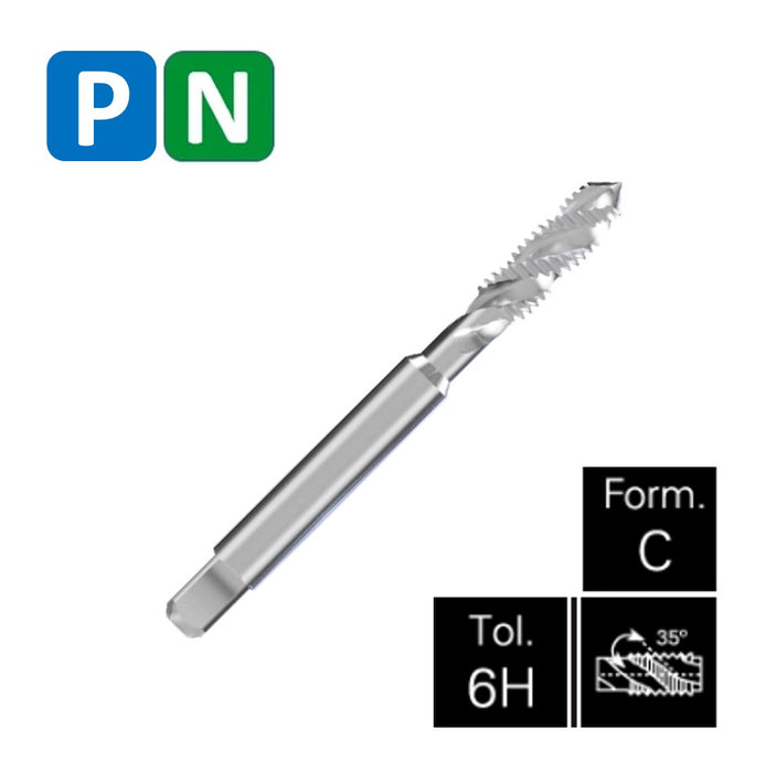 HSSE Cobalt Threading Tap, Spiral Flute, ISO 529-C, 6H, ( M3x0.50 - M30x3.50 )