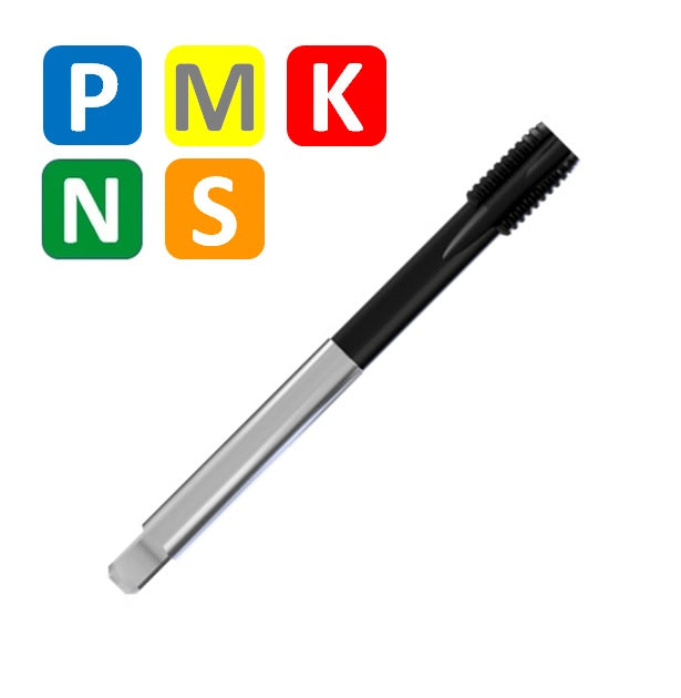 HSSE-PM Powder Metal Threading Tap, Hard Lube Coating, Tolerance 6HX, Thin shank, DIN376B (M12 - M16)