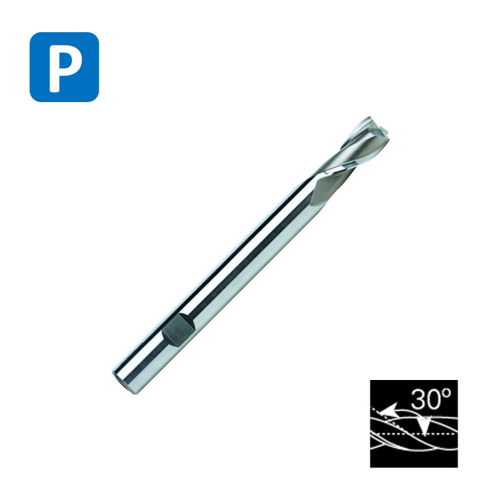 HSSE Cobalt 2 Flute End Mill, Helix at 30º, Long Series, DIN 844-N (4mm - 25mm)