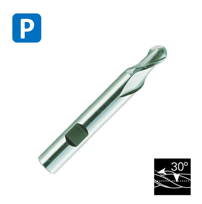 HSSE Cobalt 2 Flute End Mill, Radial cut, Helix at 30º, Short Series, DIN 327-N (3mm - 25mm)