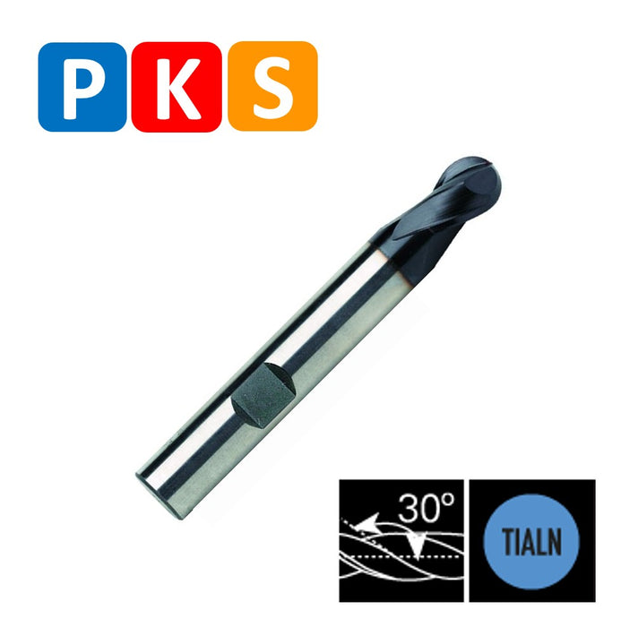HSSE Cobalt 2 Flute End Mill, Radial cut, Helix at 30º, Short Series, DIN 327-N (3mm - 25mm)