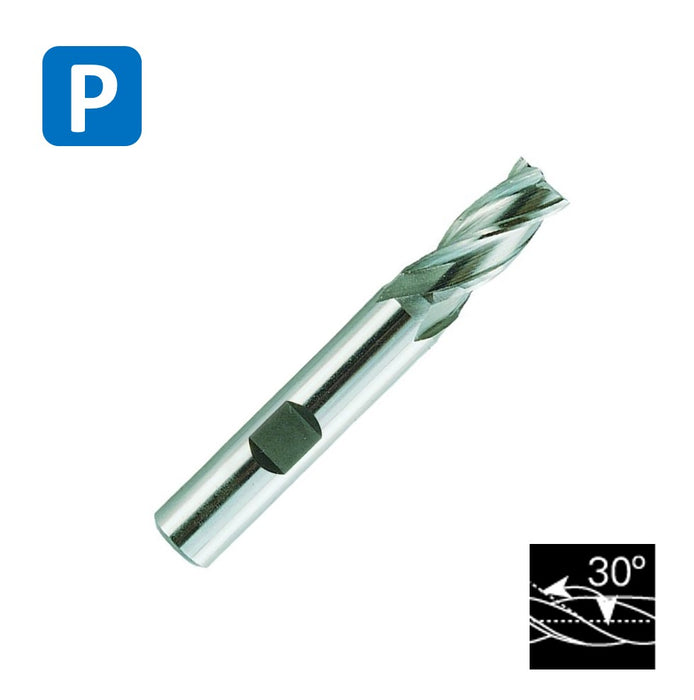 HSSE Cobalt 4 Flute End Mill, Helix at 30º, Short Series, DIN 844-N (2mm - 32mm)