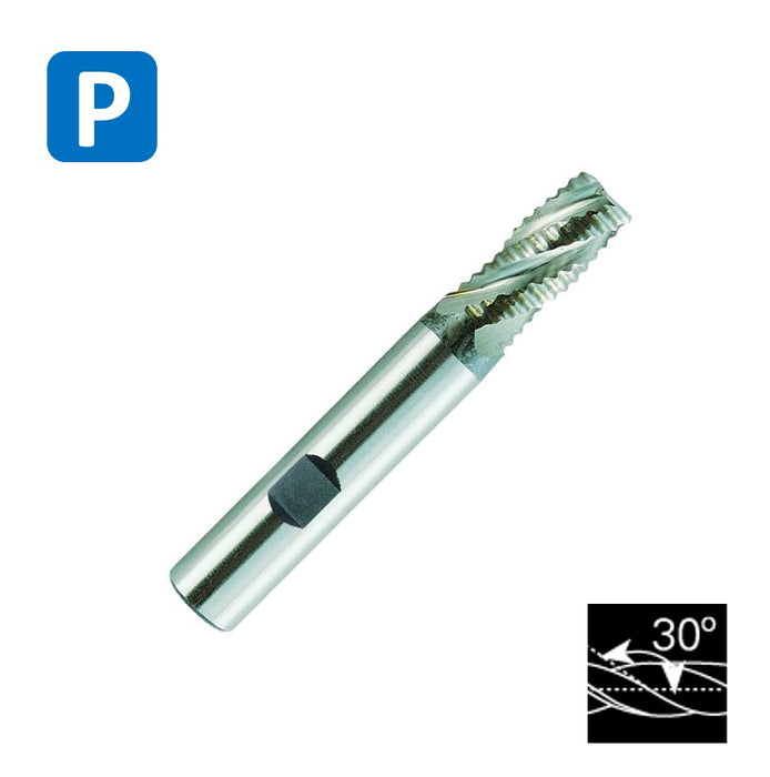 HSSE Cobalt 4 Flute End Mill, Helix at 30º, Short Series, DIN 844-NR (6mm - 32mm)