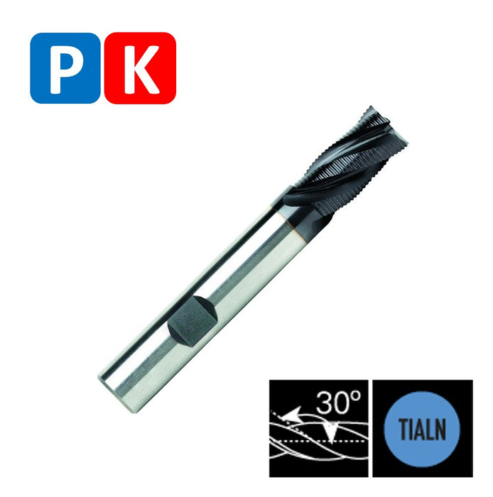 HSSE Cobalt 4 Flute End Mill, Helix at 30º, Short Series, DIN 844-NR (6mm - 32mm)