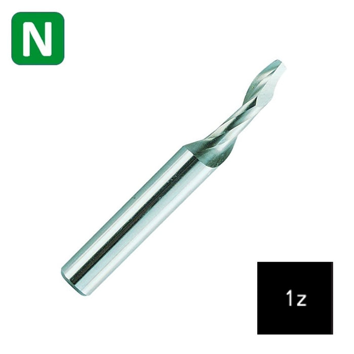 HSSE Cobalt 1 Flute End Mill, Helix at 45º, Short Series, W (3mm - 10mm)