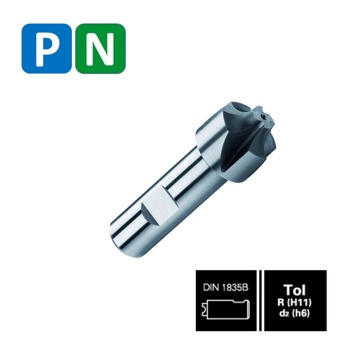 HSSE Corner Rounding EndMill, 4,6 Flute, DIN 6518-N (R1 - R20)