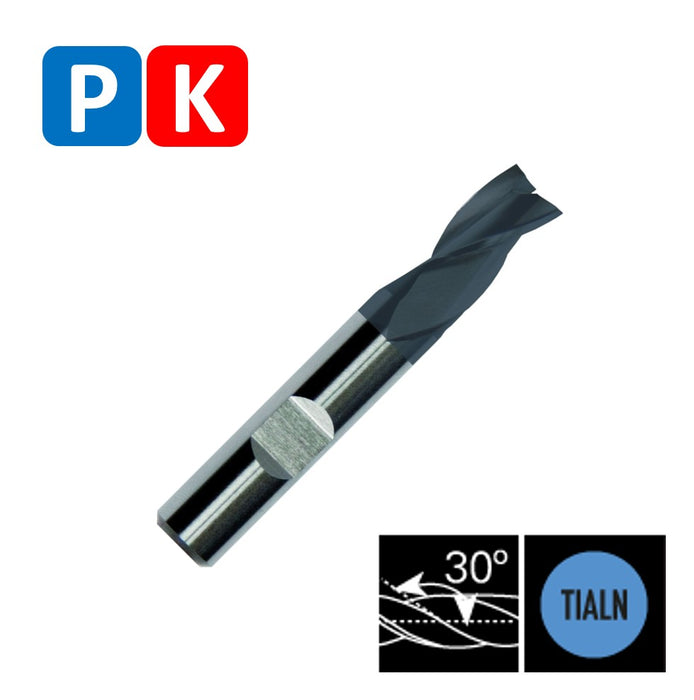 HSSE Cobalt 3 Flute End Mill, Helix at 30º, Short Series, DIN 327-N (2mm - 32mm)