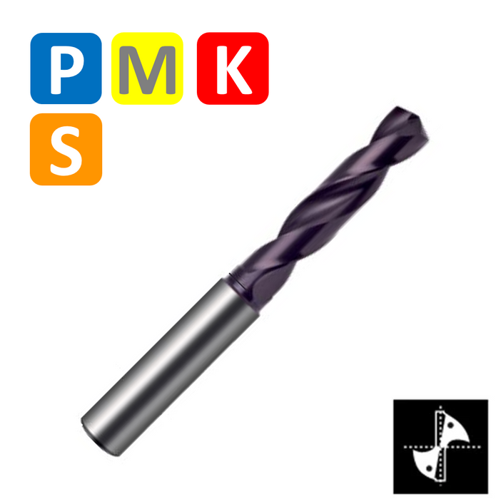 3xD Solid Carbide Drill 140º tip TiAlN coating DIN 6537 with internal Coolant (3.0mm - 10.0mm)