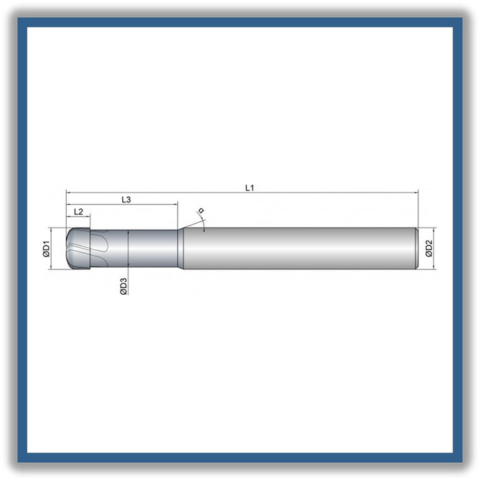 Solid Carbide End Mill 8mm 8x4.8-24x70xD8