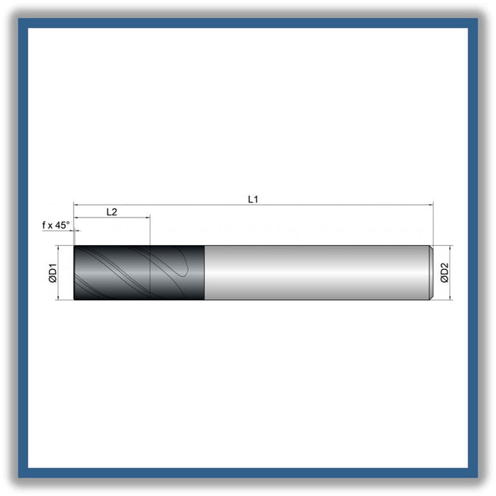 Solid Carbide End Mill 16mm 16C0.3x22x82xD16