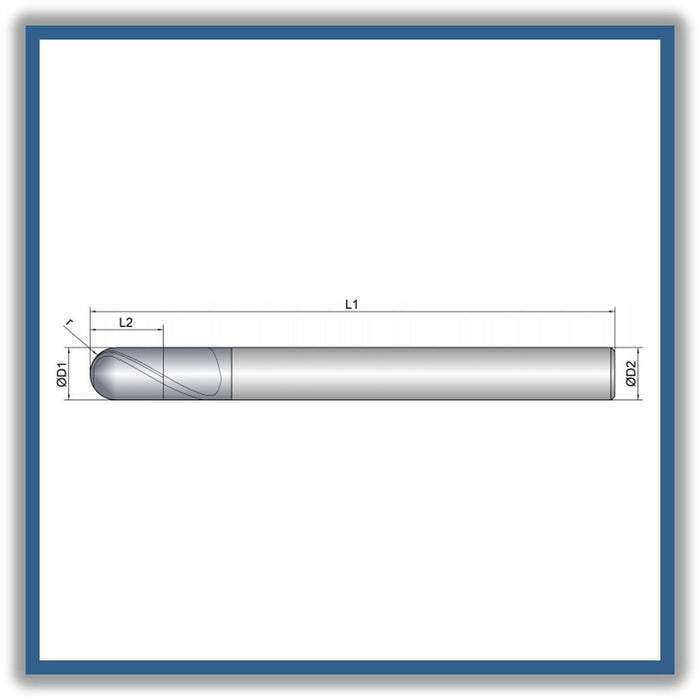 Solid Carbide End Mill 10mm 10R5x14x100xD10