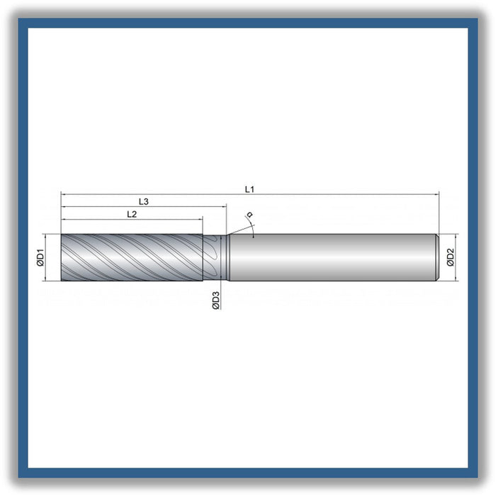 Solid Carbide End Mill 12mm 12R2x36-45x93xD12