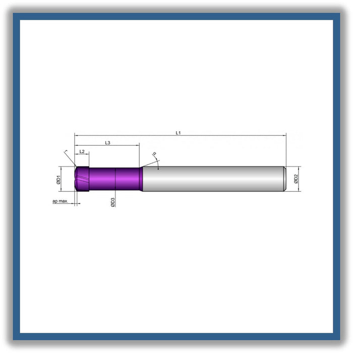 Solid Carbide End Mill 10mm 10x5.8-26x85xD10