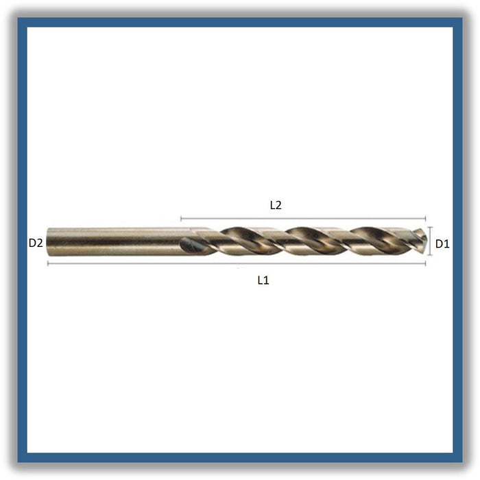 HSSCo Drill Tip of 135º Short series 12.1mm 12.1x101x151xD12.1 (5pcs)