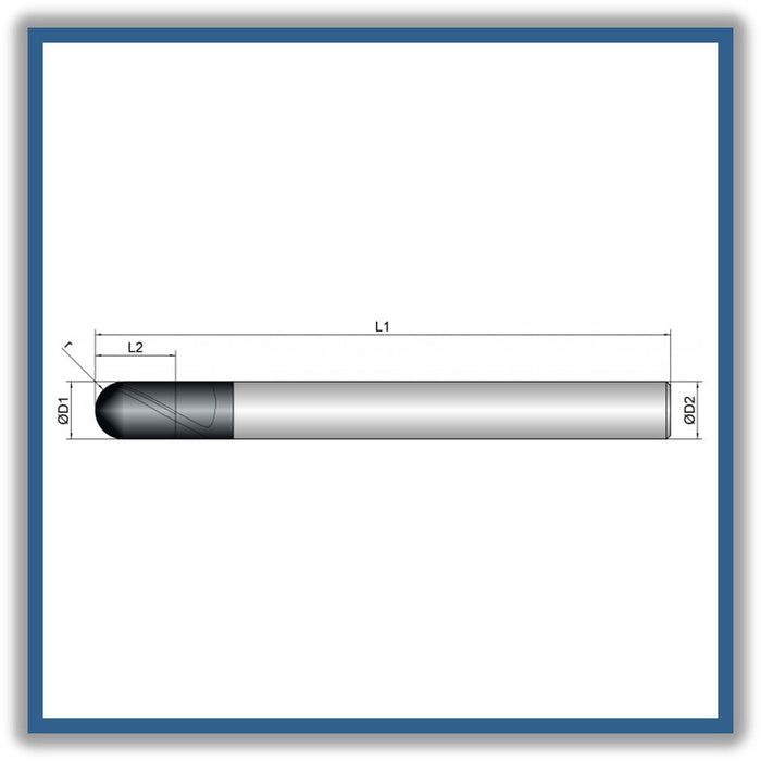 Solid Carbide End Mill 12mm 12R6x16x120xD12