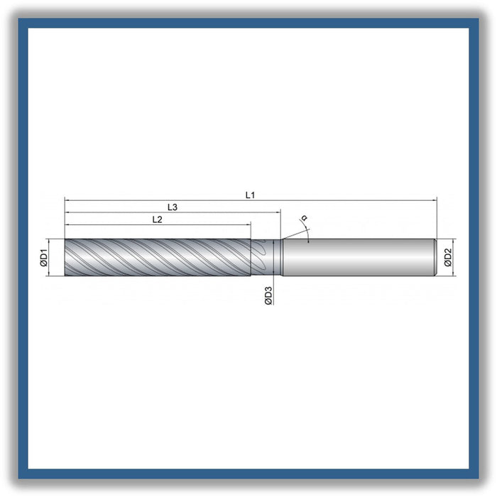 Solid Carbide End Mill 8mm 8R0.5x40-48x80xD8