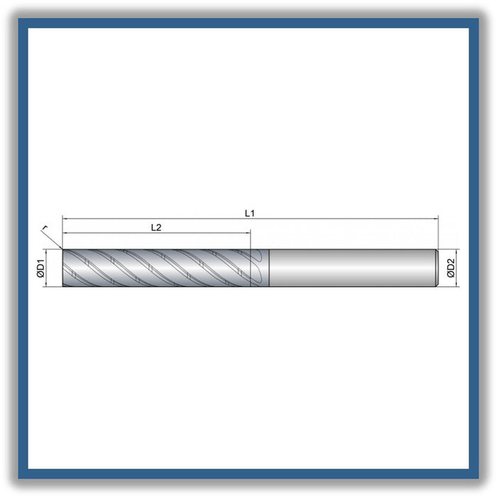 Solid Carbide End Mill 20mm 20R0.3x100x160xD20