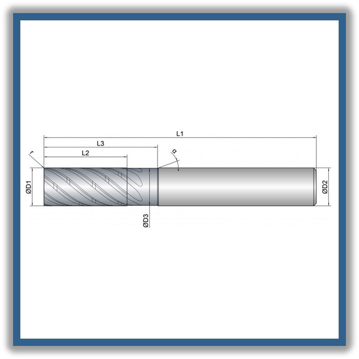 Solid Carbide End Mill 20mm 20R1x41-52x104xD20