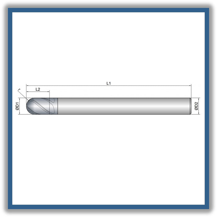 Solid Carbide End Mill 10mm 10R5x14x100xD10
