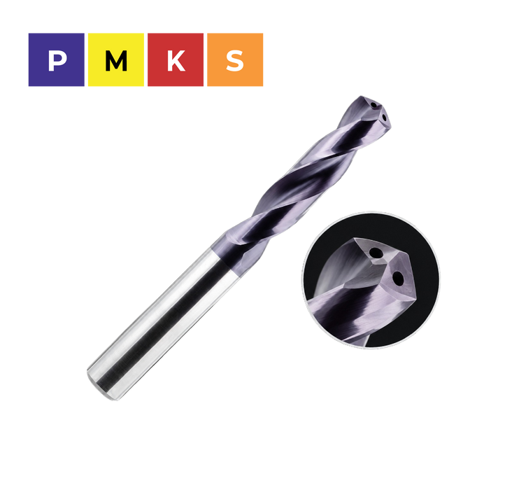 (3mm - 20mm) 3xD Solid Carbide Drill with Internal Coolant 140° TiAlN Coated DIN 6535