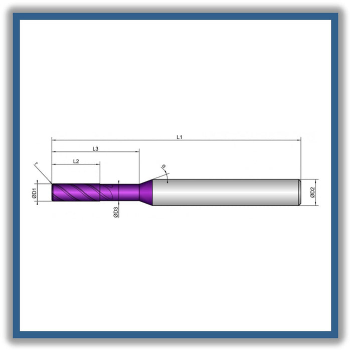 Solid Carbide End Mill 5mm 5R1x13-20x57xD6