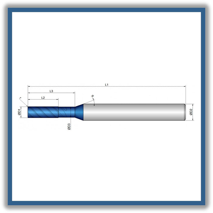 Solid Carbide End Mill 4mm 4R0.1x11-17x57xD6