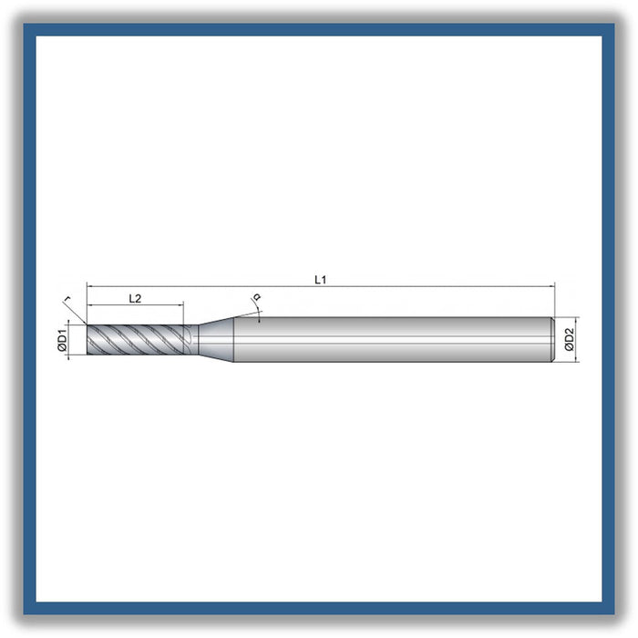 Solid Carbide End Mill 4mm 4R0.1x13x63xD6