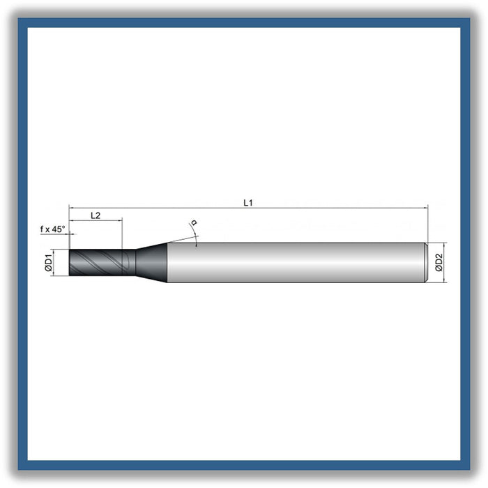 Solid Carbide End Mill 5mm 5C0.2x9x54xD6