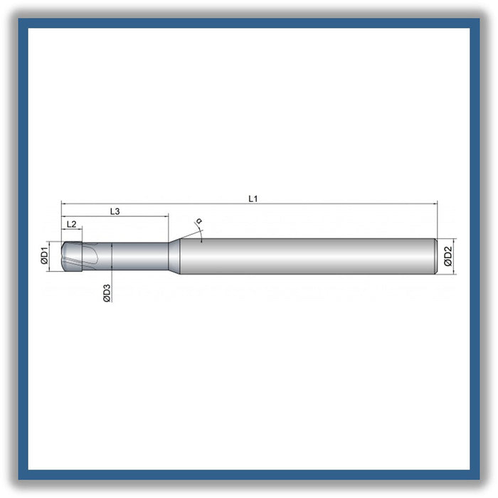 Solid Carbide End Mill 4mm 4x2.5-16x57xD6