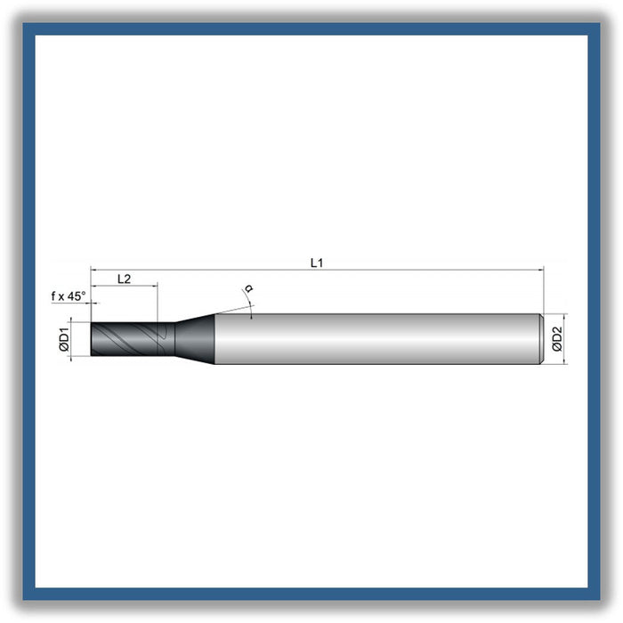 Solid Carbide End Mill 4mm 4C0.1x8x54xD6