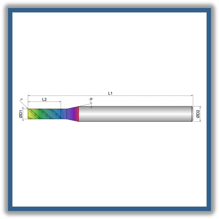 Solid Carbide End Mill 5mm 5R0.2x16-0x65xD6