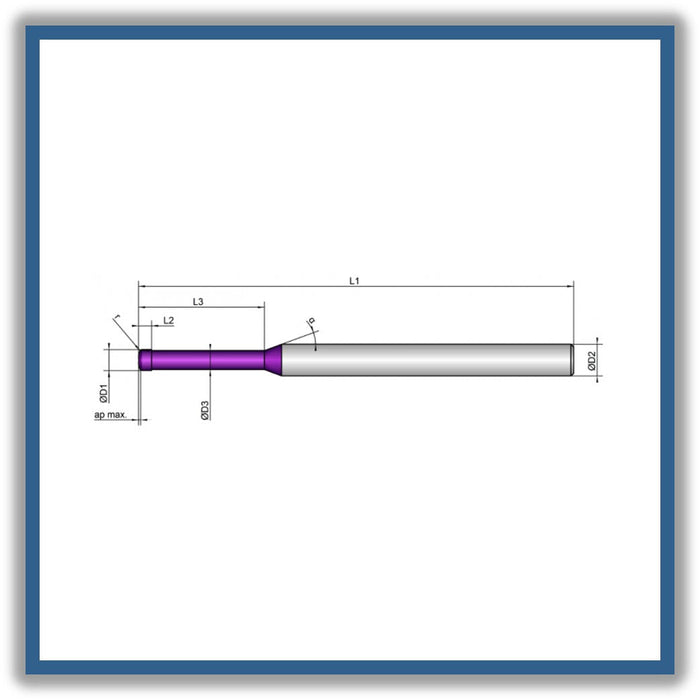 Solid Carbide End Mill 5mm 5x3.5-28x100xD6