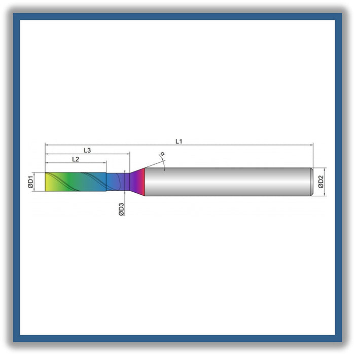 Solid Carbide End Mill 4mm 4x13-18x57xD6